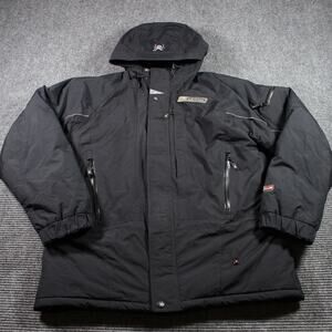 Spyder Ski Jacket Mens M Black Entrant GII Insulated Hooded Reflective Vintage